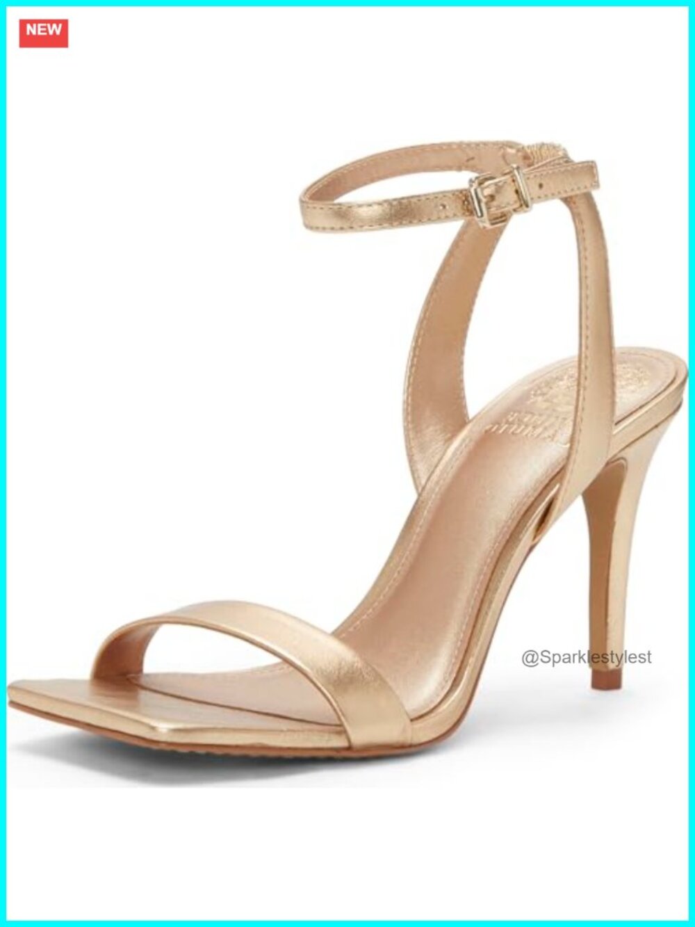 Women's Square Toe 4-Inch Stiletto Heeled Sandals Adjustable Ankle Strap
